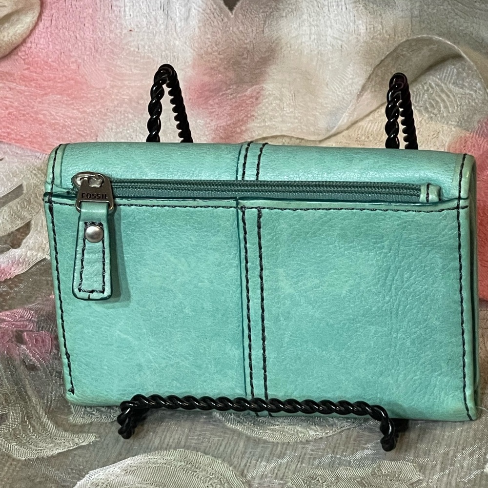 Fossil women’s trifold wallet Teal green - Picture 2 of 6